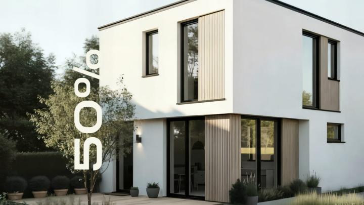 Остекление коттеджей окнами Melke со скидкой 50%.