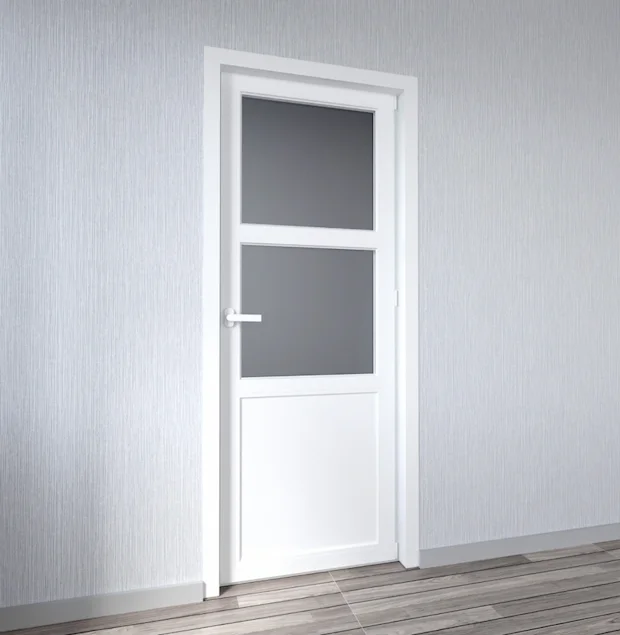 Межкомнатная дверь ПВХ с двумя импостами